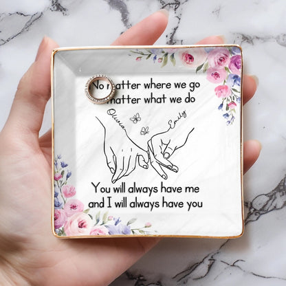 Custom Full-Print Jewelry Dish - Personalized Best Friend Birthday Gifts For Women, Besties, Sisters, BFF - Blossoms Fade, But Friendship Stays Forever