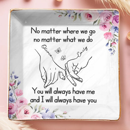 Custom Full-Print Jewelry Dish - Personalized Best Friend Birthday Gifts For Women, Besties, Sisters, BFF - Blossoms Fade, But Friendship Stays Forever