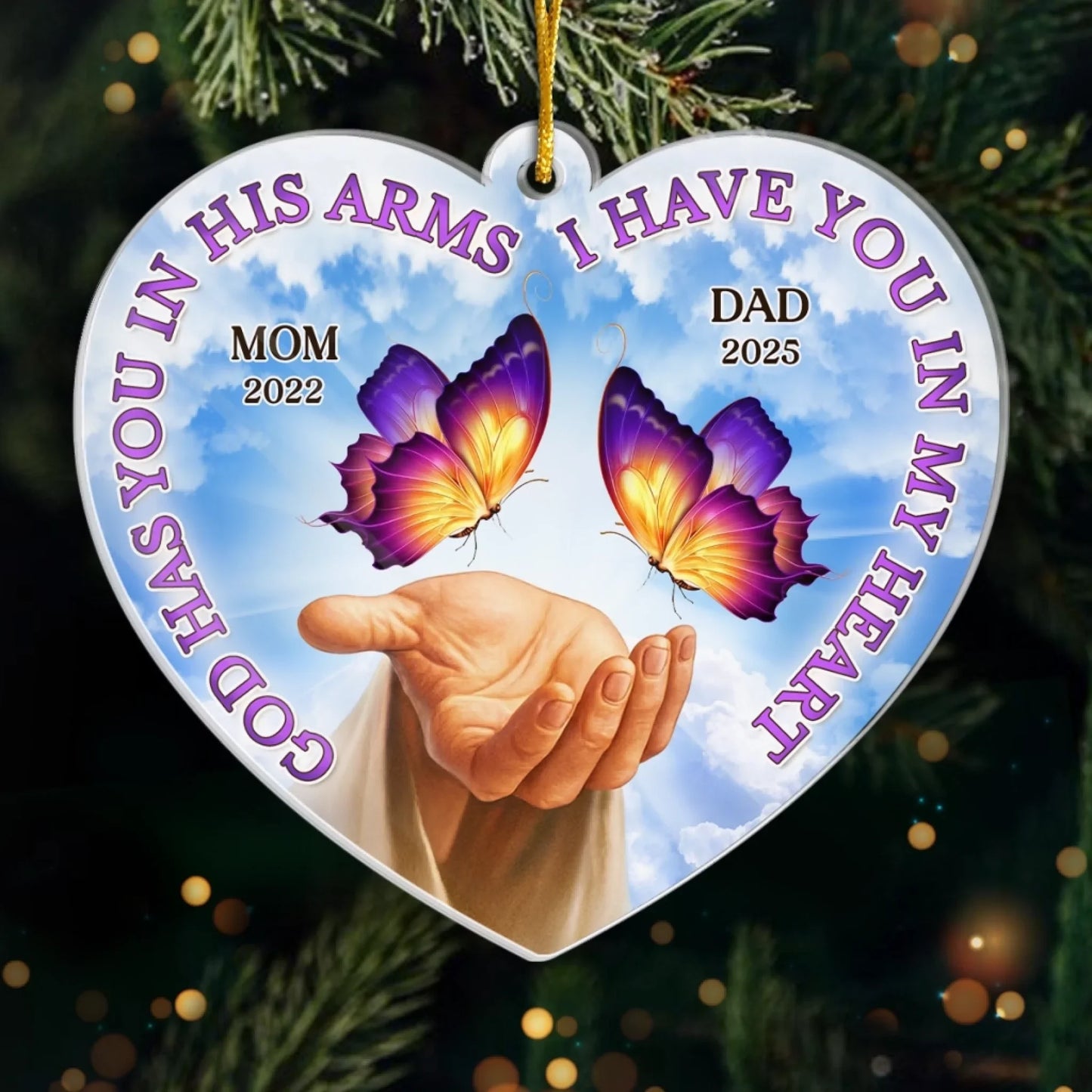 Custom Acrylic Ornament - Personalized Memorial Sympathy Gifts For Loss Of Mom, Dad - Your Legacy Lives Within Us
