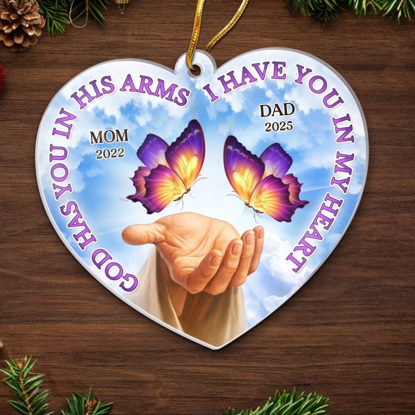 Custom Acrylic Ornament - Personalized Memorial Sympathy Gifts For Loss Of Mom, Dad - Your Legacy Lives Within Us