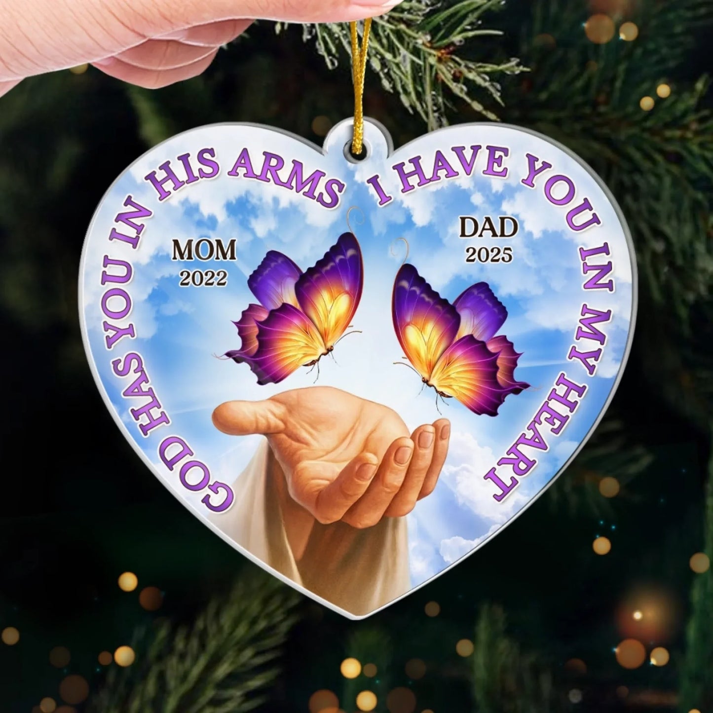 Custom Acrylic Ornament - Personalized Memorial Sympathy Gifts For Loss Of Mom, Dad - Your Legacy Lives Within Us