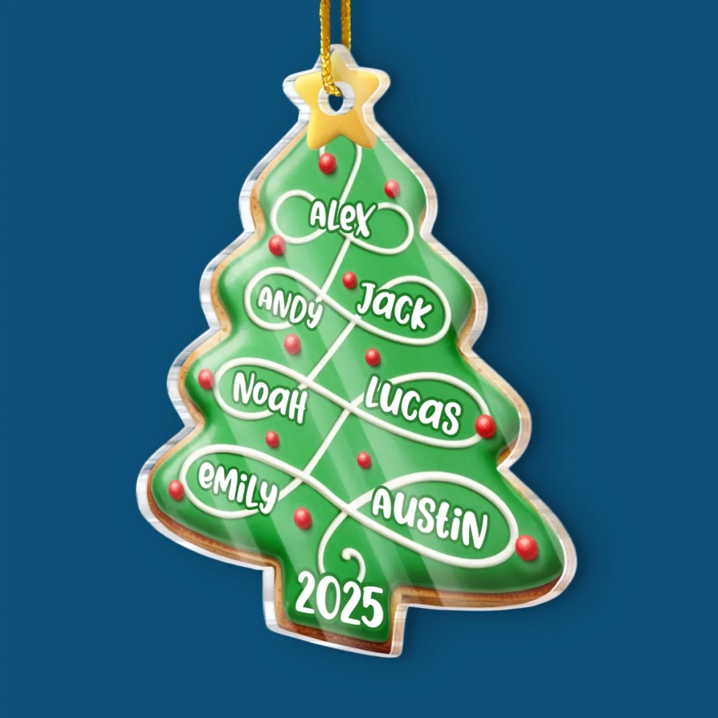 Custom Acrylic Ornament - Personalized Christmas Birthday Gifts For Mom, Dad, Kids - Our Love Is Evergreen