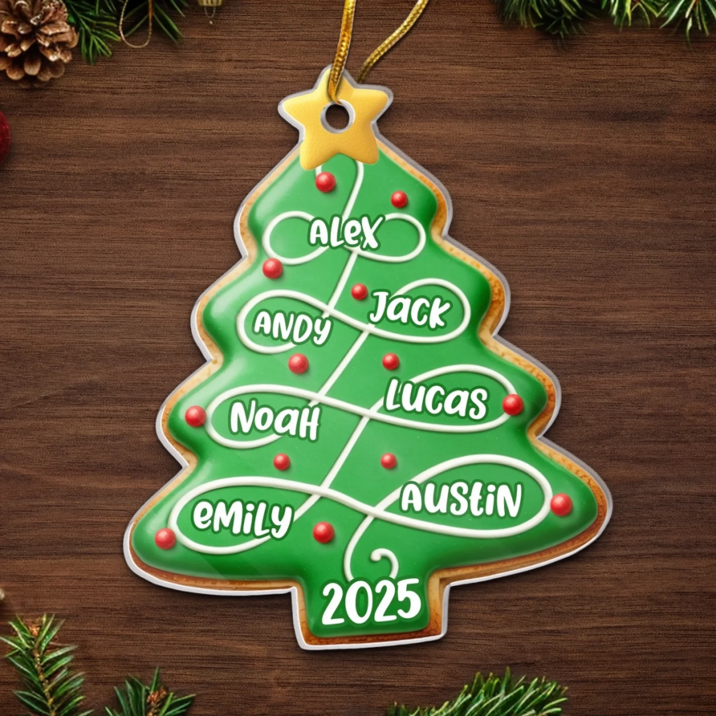 Custom Acrylic Ornament - Personalized Christmas Birthday Gifts For Mom, Dad, Kids - Our Love Is Evergreen