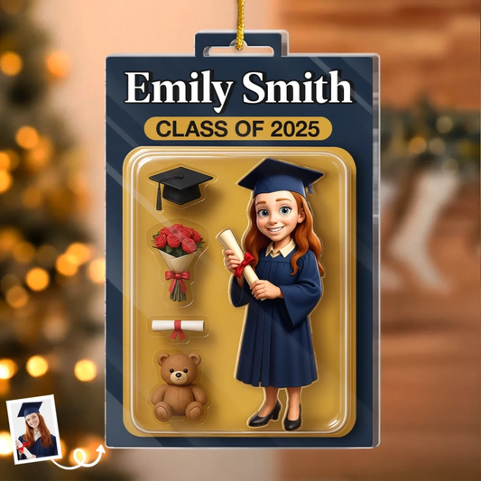 Custom Photo Acrylic Ornament - Personalized Christmas Graduation Gifts For Him, Her - Chasing Dreams Beyond This Stage