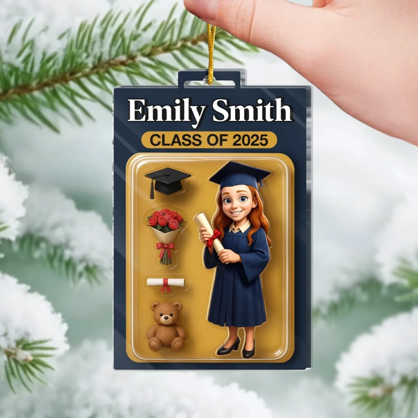 Custom Photo Acrylic Ornament - Personalized Christmas Graduation Gifts For Him, Her - Chasing Dreams Beyond This Stage