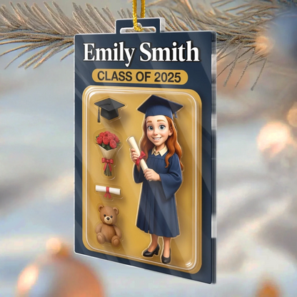 Custom Photo Acrylic Ornament - Personalized Christmas Graduation Gifts For Him, Her - Chasing Dreams Beyond This Stage