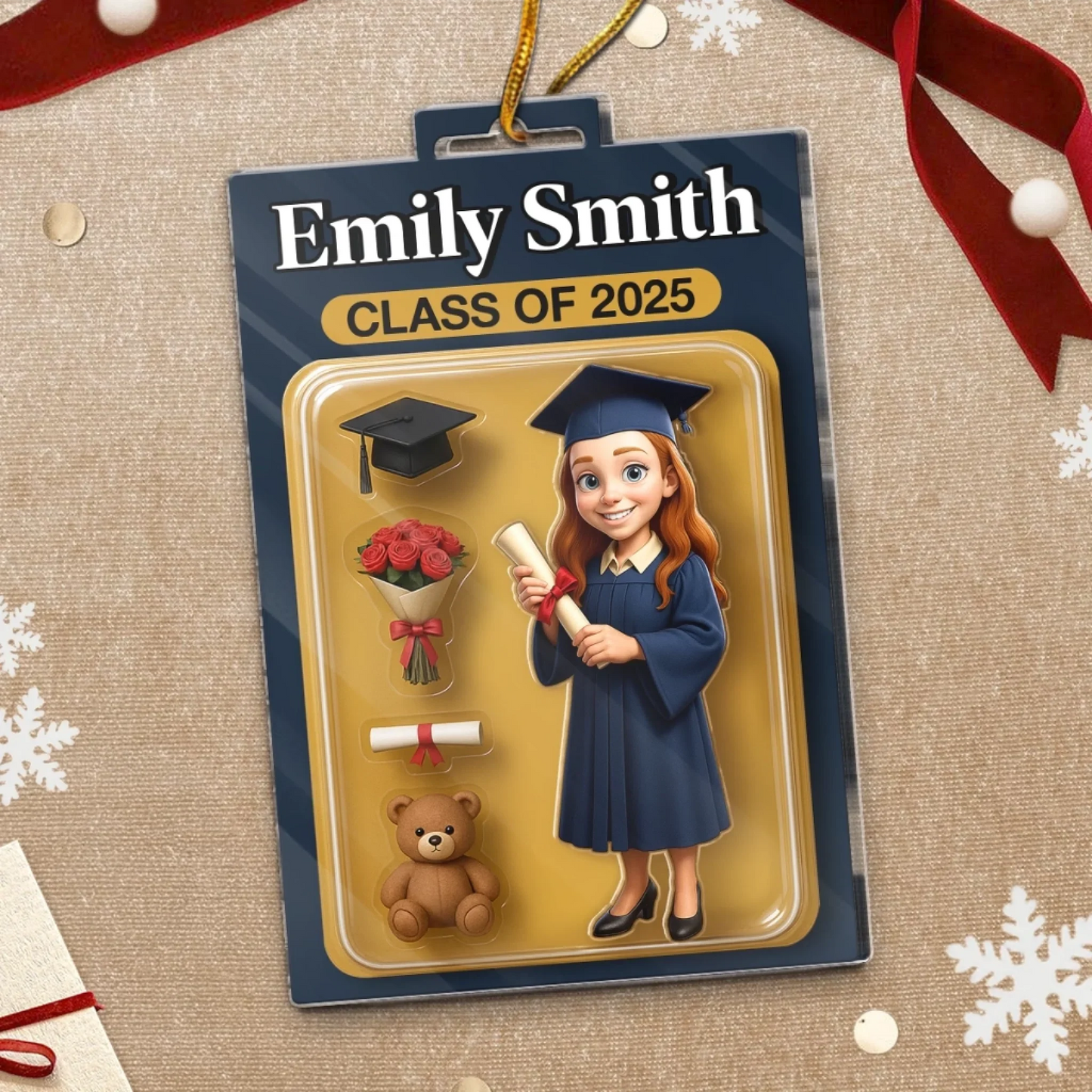 Custom Photo Acrylic Ornament - Personalized Christmas Graduation Gifts For Him, Her - Chasing Dreams Beyond This Stage