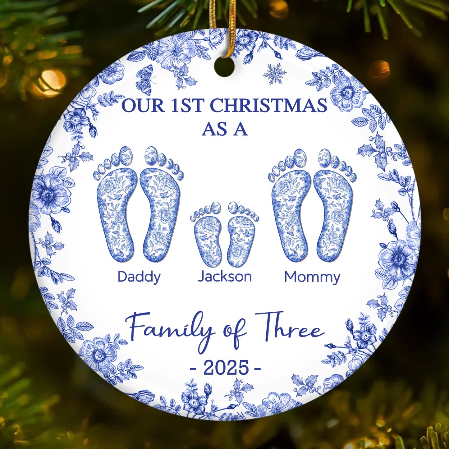 Custom Acrylic Ornament - Personalized Christmas Birthday Gifts For Mom, Dad, Kids - Love Wrapped In Christmas Joy