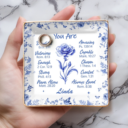 Custom Full-Print Jewelry Dish - Personalized Best Friend Birthday Gifts For Women, Besties, Sisters, BFF - Friends As Bright As Daisies