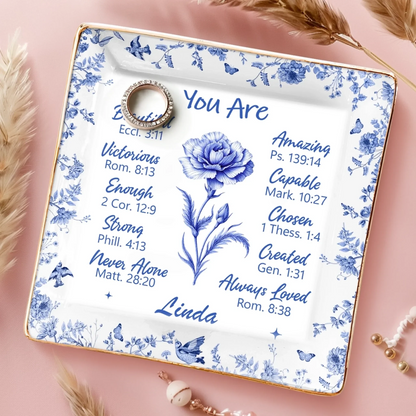 Custom Full-Print Jewelry Dish - Personalized Best Friend Birthday Gifts For Women, Besties, Sisters, BFF - Friends As Bright As Daisies