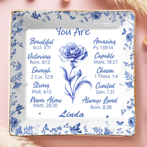 Custom Full-Print Jewelry Dish - Personalized Best Friend Birthday Gifts For Women, Besties, Sisters, BFF - Friends As Bright As Daisies