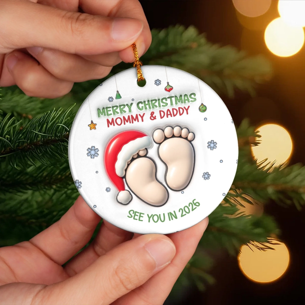 Custom Acrylic Ornament - Personalized Christmas Baby Shower, Gender Reveal Gifts For New Moms, New Dads, New Parents - Welcome To Your Little World