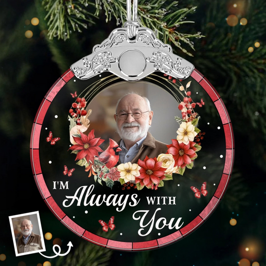 Custom Photo Acrylic Ornament - Personalized Christmas Memorial Sympathy Gifts For Loss Of Mom, Dad - Cherished Memories Live Within Us