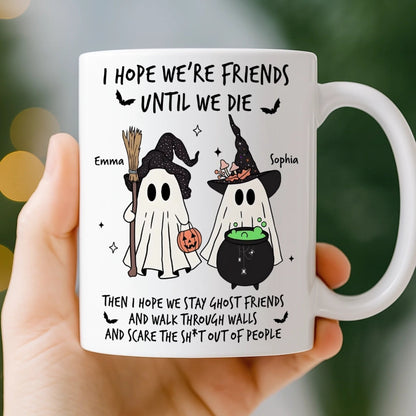 Custom Mug - Personalized Halloween Birthday Gifts For Women, Besties, Sisters, BFF - Spooky Nights With My Bestie