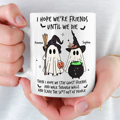 Custom Mug - Personalized Halloween Birthday Gifts For Women, Besties, Sisters, BFF - Spooky Nights With My Bestie