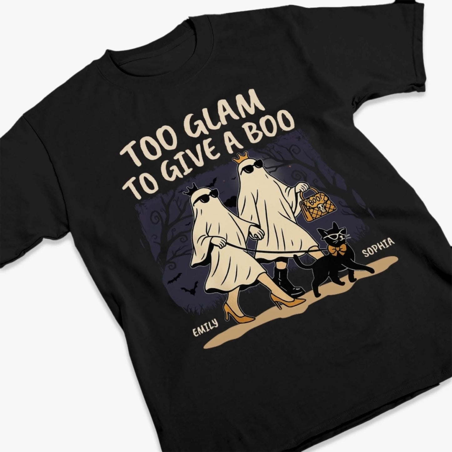 Custom Unisex T-shirt, Premium T-shirt, Hoodie - Personalized Halloween Birthday Gifts For Women, Besties, Sisters, BFF - Best Friends Forever And Boo