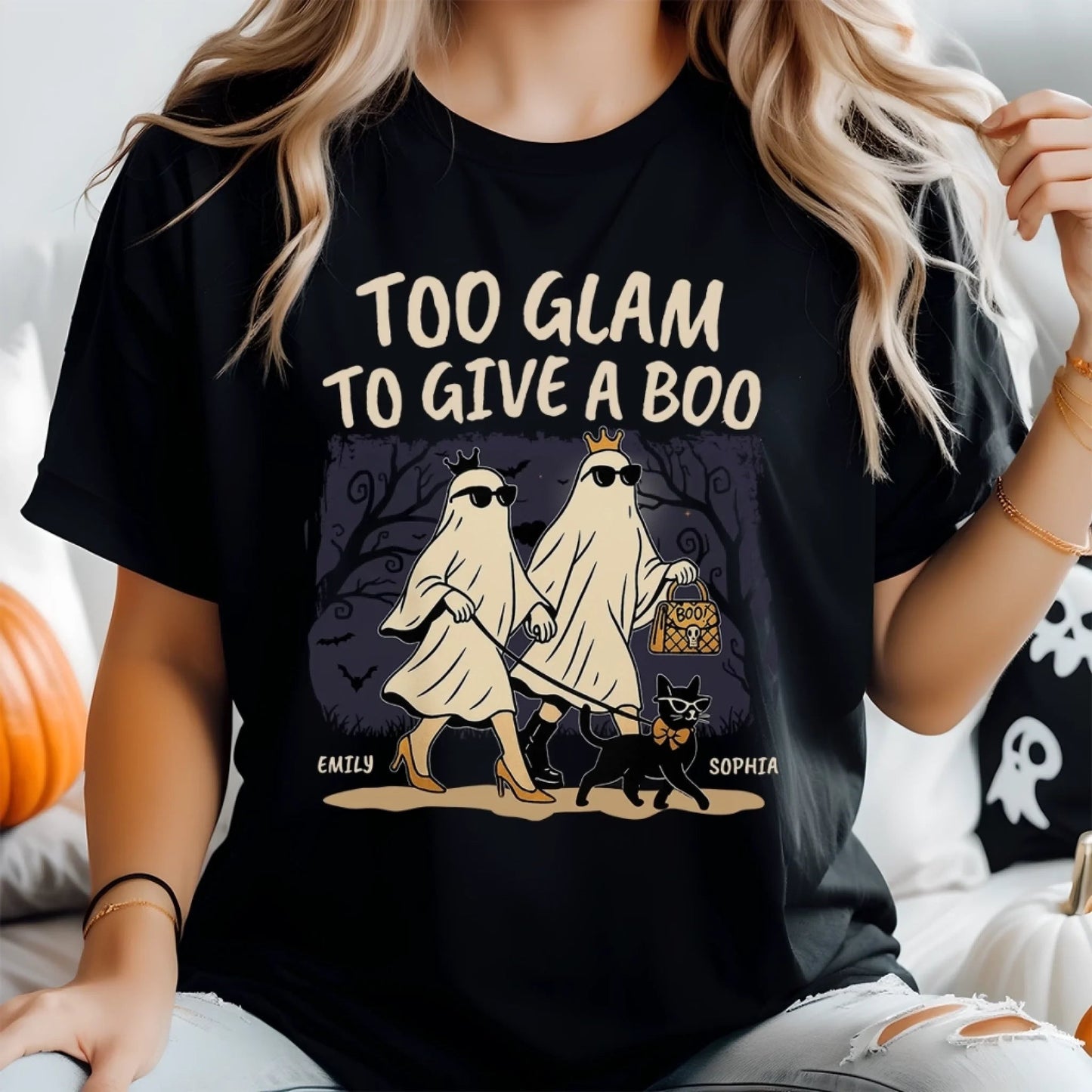 Custom Unisex T-shirt, Premium T-shirt, Hoodie - Personalized Halloween Birthday Gifts For Women, Besties, Sisters, BFF - Best Friends Forever And Boo