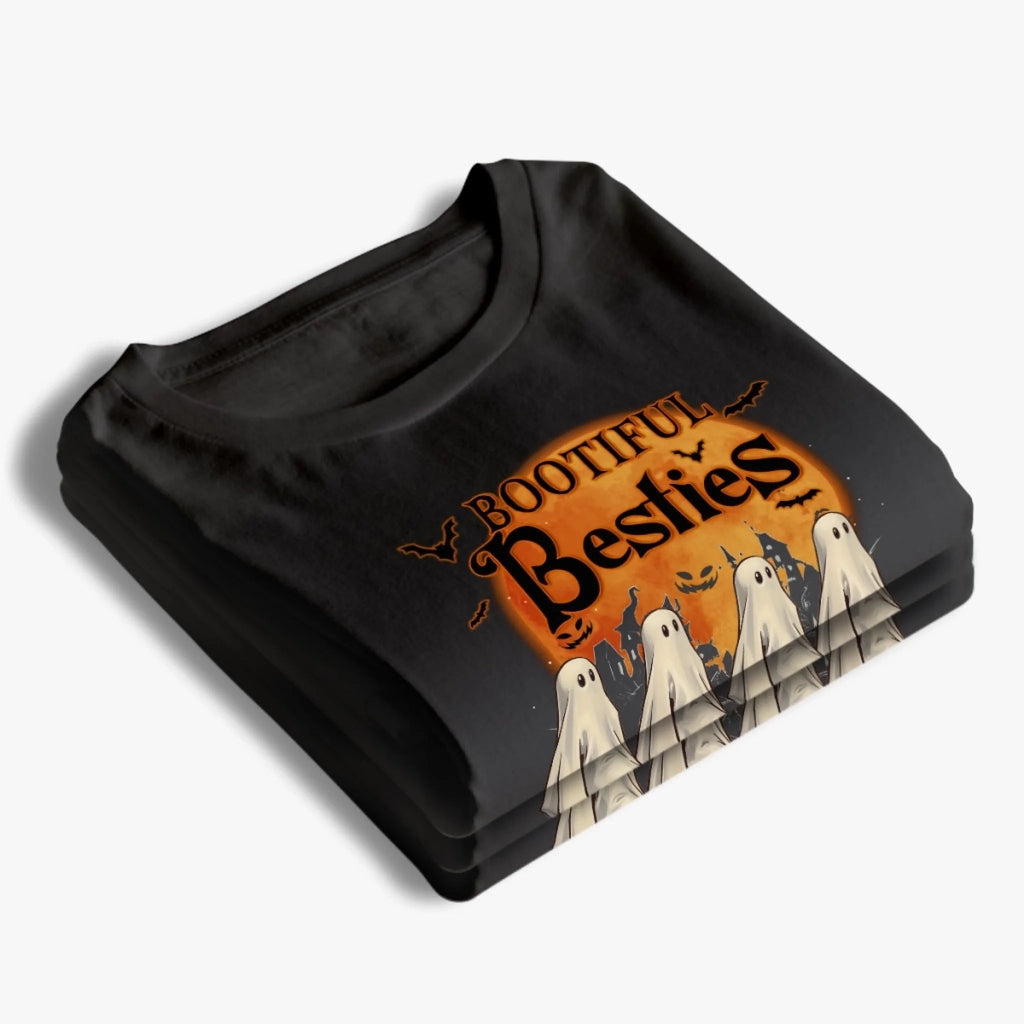 Custom Unisex T-shirt, Premium T-shirt, Hoodie - Personalized Halloween Birthday Gifts For Women, Besties, Sisters, BFF - Haunted By Laughter Together