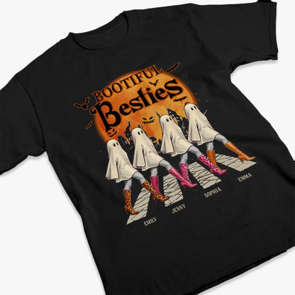 Custom Unisex T-shirt, Premium T-shirt, Hoodie - Personalized Halloween Birthday Gifts For Women, Besties, Sisters, BFF - Haunted By Laughter Together