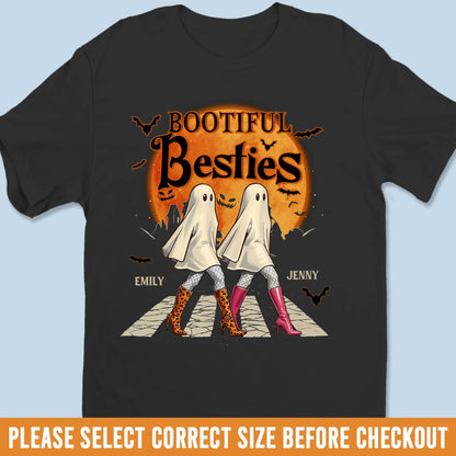 Custom Unisex T-shirt, Premium T-shirt, Hoodie - Personalized Halloween Birthday Gifts For Women, Besties, Sisters, BFF - Haunted By Laughter Together