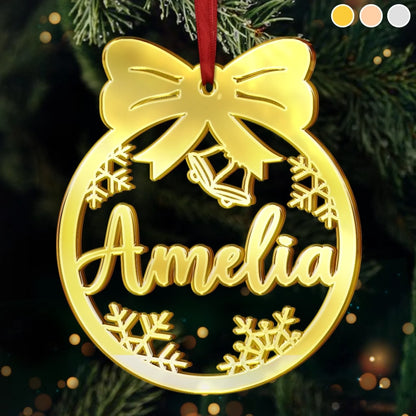 Custom Mirrored Acrylic Ornament - Personalized Christmas Birthday Gifts For Mom, Dad, Kids - Sparkle Season