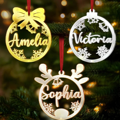 Custom Mirrored Acrylic Ornament - Personalized Christmas Birthday Gifts For Mom, Dad, Kids - Sparkle Season