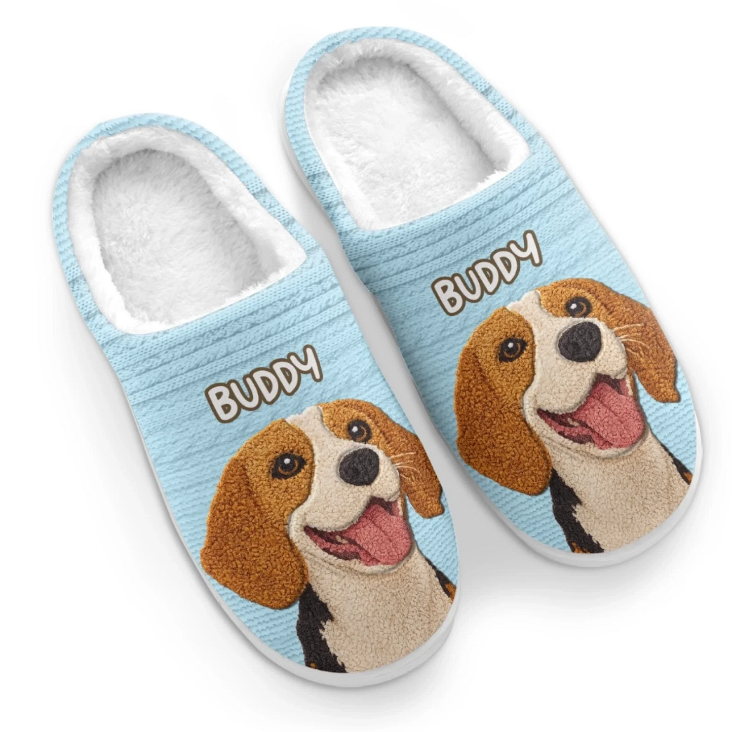 Custom Photo Fluffy Slippers - Personalized Birthday Gifts For Dog Cat Lovers, Dog Dad And Mom, Cat Owners - Snug Life, Paw Life