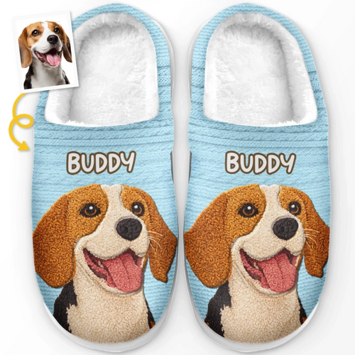 Custom Photo Fluffy Slippers - Personalized Birthday Gifts For Dog Cat Lovers, Dog Dad And Mom, Cat Owners - Snug Life, Paw Life