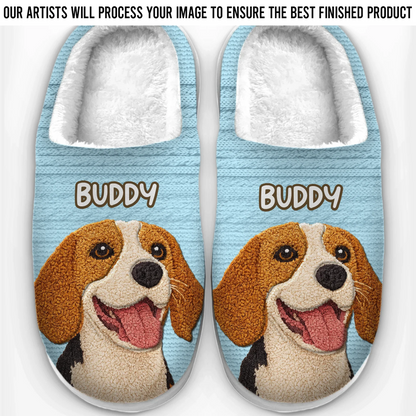 Custom Photo Fluffy Slippers - Personalized Birthday Gifts For Dog Cat Lovers, Dog Dad And Mom, Cat Owners - Snug Life, Paw Life