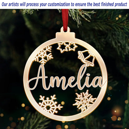 Custom Mirrored Acrylic Ornament - Personalized Christmas Birthday Gifts For Mom, Dad, Kids - Sparkle Season