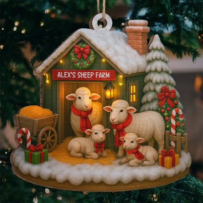 Custom Wood Ornament - Personalized Christmas Birthday Gifts For Women, Men - Life Feels Softer With Sheep