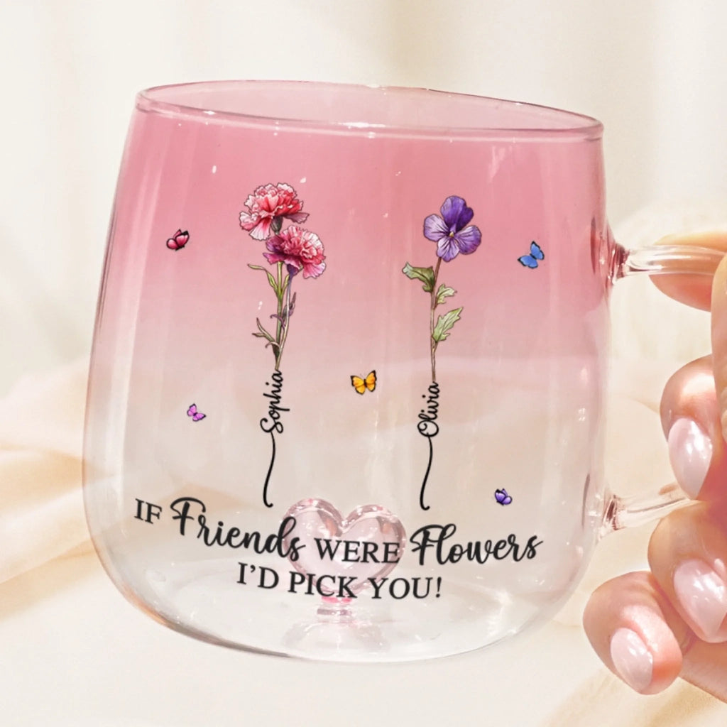 Custom Gradient Glass Mug - Personalized Best Friend Birthday Gifts For Women, Besties, Sisters, BFF - Best Friends, Forever Bond