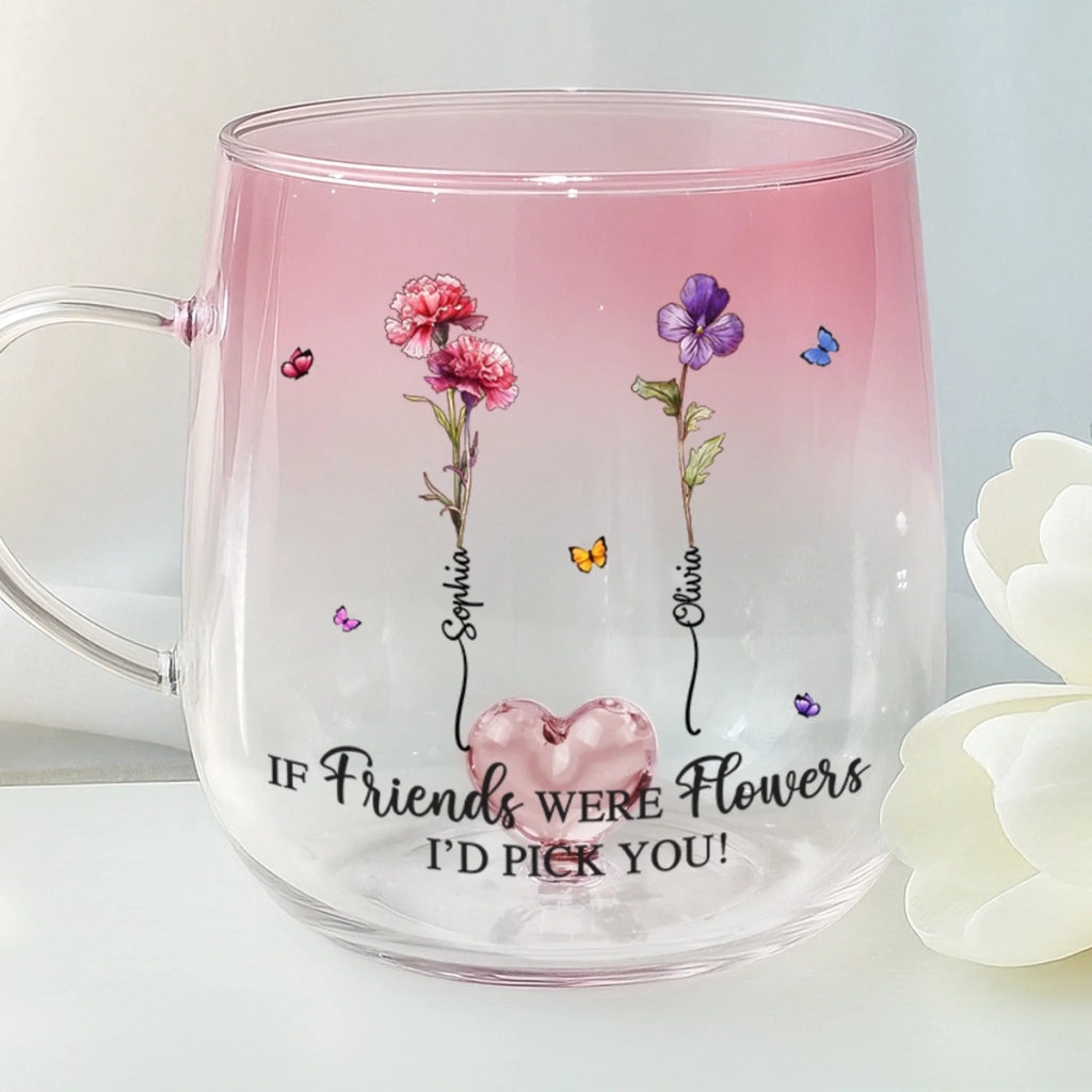 Custom Gradient Glass Mug - Personalized Best Friend Birthday Gifts For Women, Besties, Sisters, BFF - Best Friends, Forever Bond