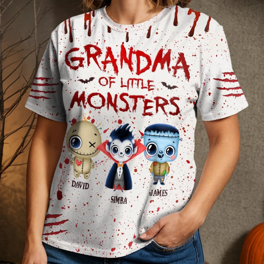Custom Unisex T-shirt - Personalized Halloween Birthday Gifts For Mom, Grandma - Tiny Ghosts Spread Halloween Joy