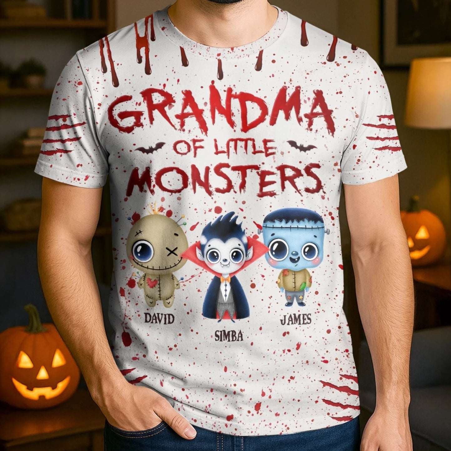 Custom Unisex T-shirt - Personalized Halloween Birthday Gifts For Mom, Grandma - Tiny Ghosts Spread Halloween Joy