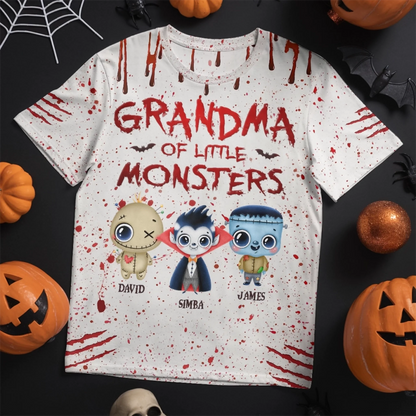 Custom Unisex T-shirt - Personalized Halloween Birthday Gifts For Mom, Grandma - Tiny Ghosts Spread Halloween Joy