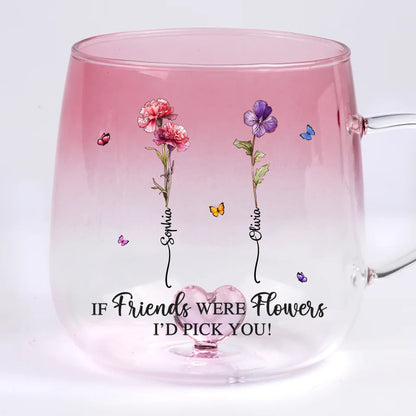 Custom Gradient Glass Mug - Personalized Best Friend Birthday Gifts For Women, Besties, Sisters, BFF - Best Friends, Forever Bond
