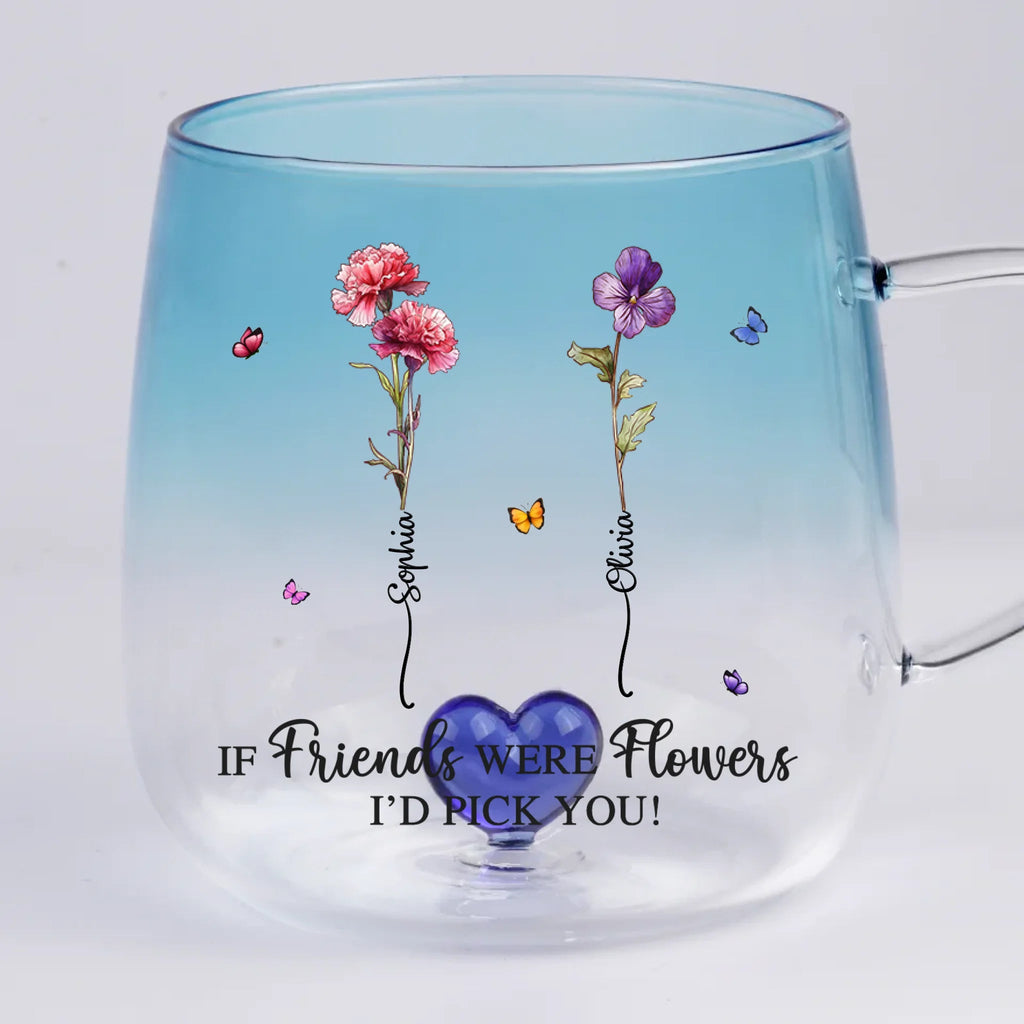 Custom Gradient Glass Mug - Personalized Best Friend Birthday Gifts For Women, Besties, Sisters, BFF - Best Friends, Forever Bond