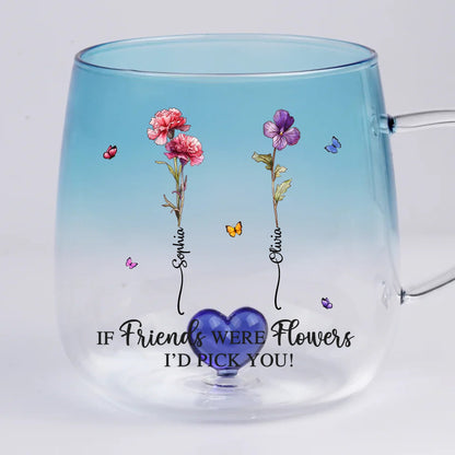 Custom Gradient Glass Mug - Personalized Best Friend Birthday Gifts For Women, Besties, Sisters, BFF - Best Friends, Forever Bond