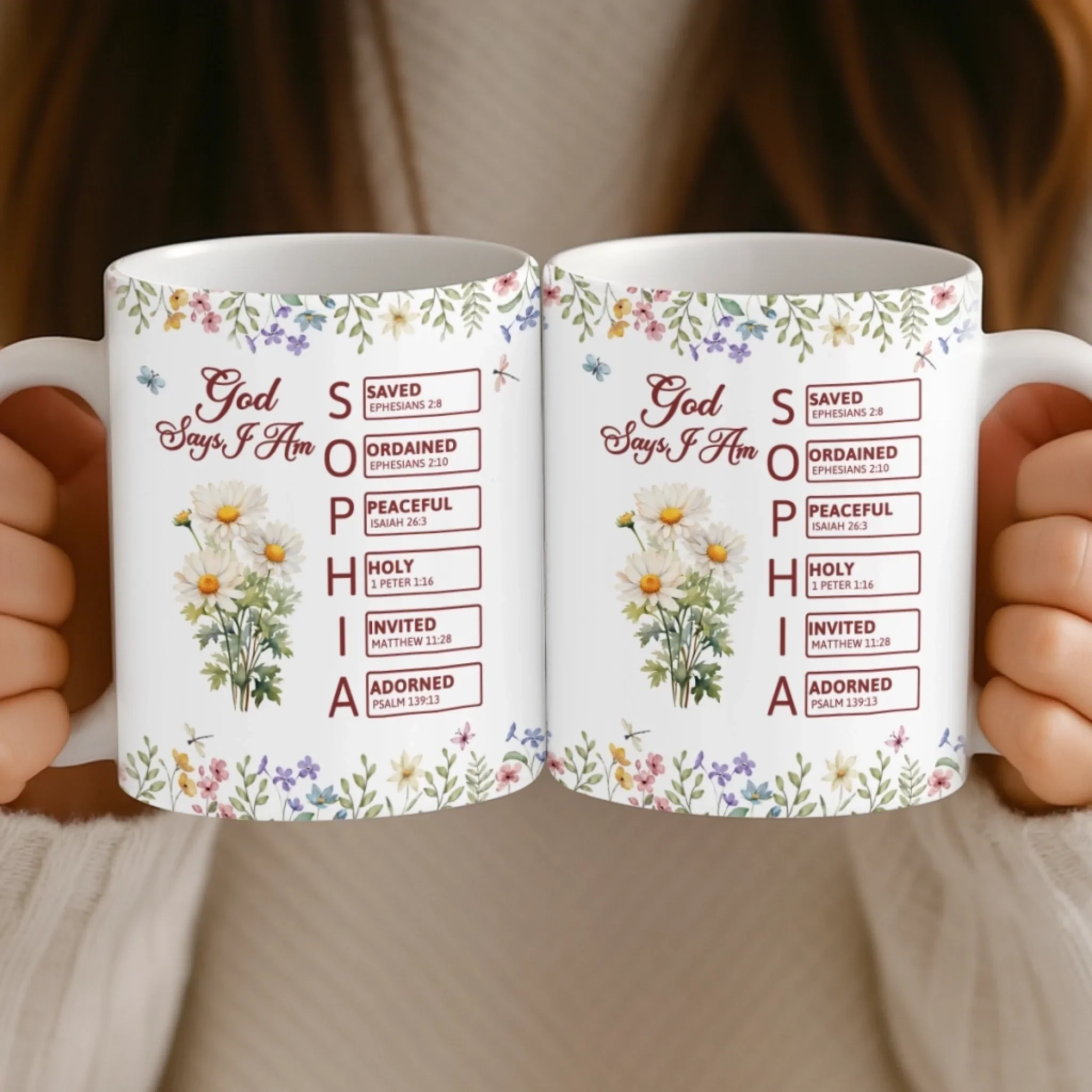 Custom Mug - Personalized Birthday Gifts For Women, Besties, Sisters, BFF, Yourself - Together, Just As God Planned