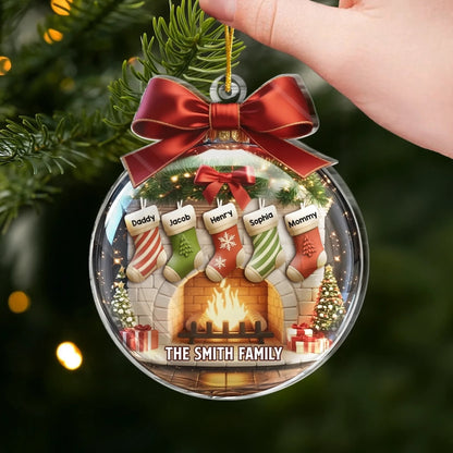 Custom Acrylic Ornament - Personalized Christmas Birthday Gifts For Mom, Dad, Kids - Family Love, Christmas Joy