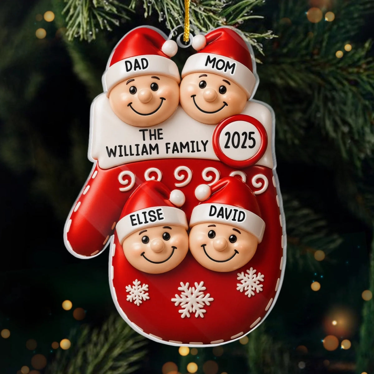 Custom Acrylic Ornament - Personalized Christmas Birthday Gifts For Mom, Dad, Kids - Family Moments Shine This Christmas