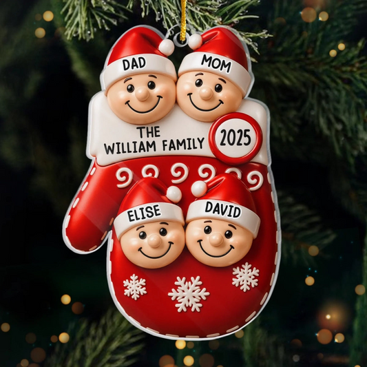 Custom Acrylic Ornament - Personalized Christmas Birthday Gifts For Mom, Dad, Kids - Family Moments Shine This Christmas