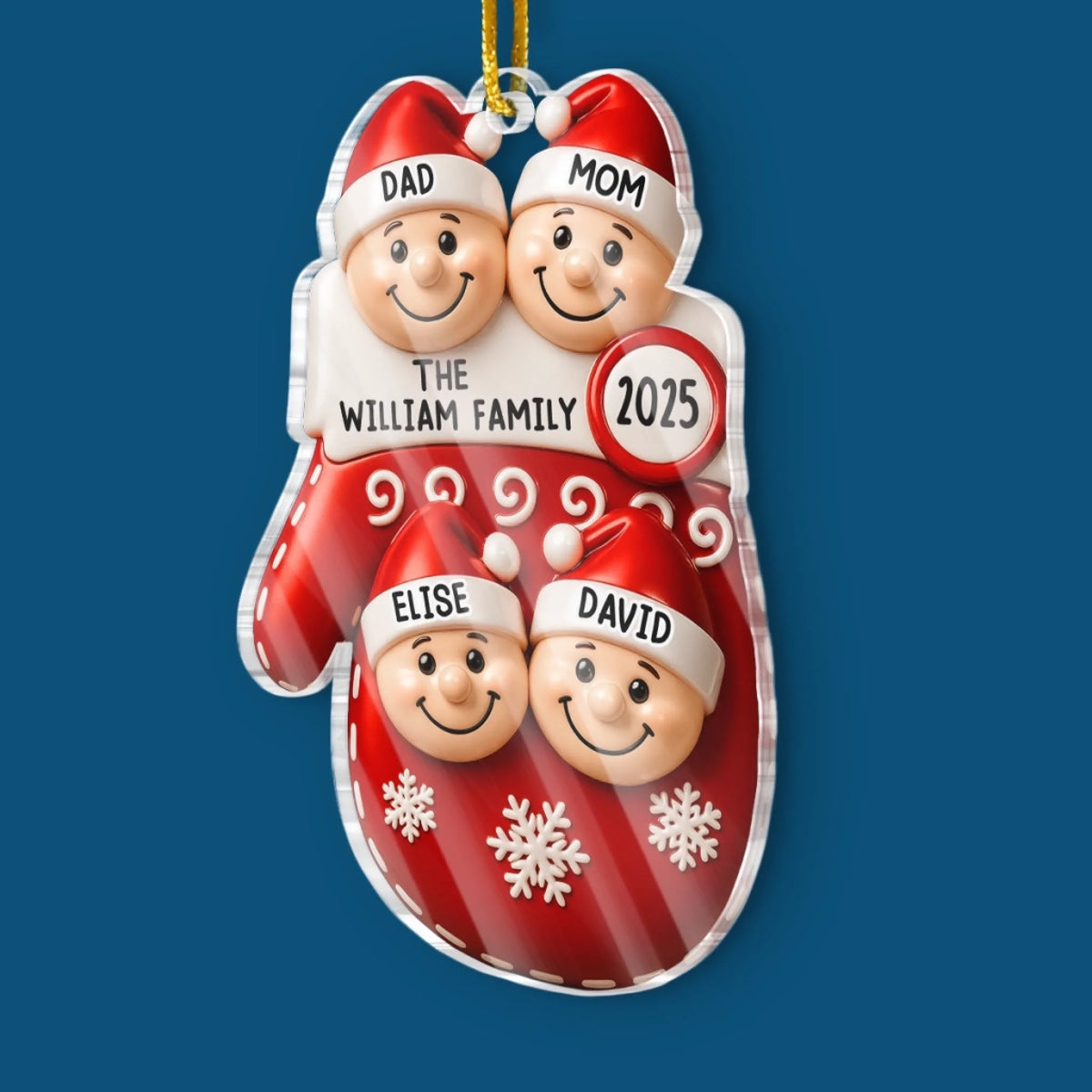 Custom Acrylic Ornament - Personalized Christmas Birthday Gifts For Mom, Dad, Kids - Family Moments Shine This Christmas