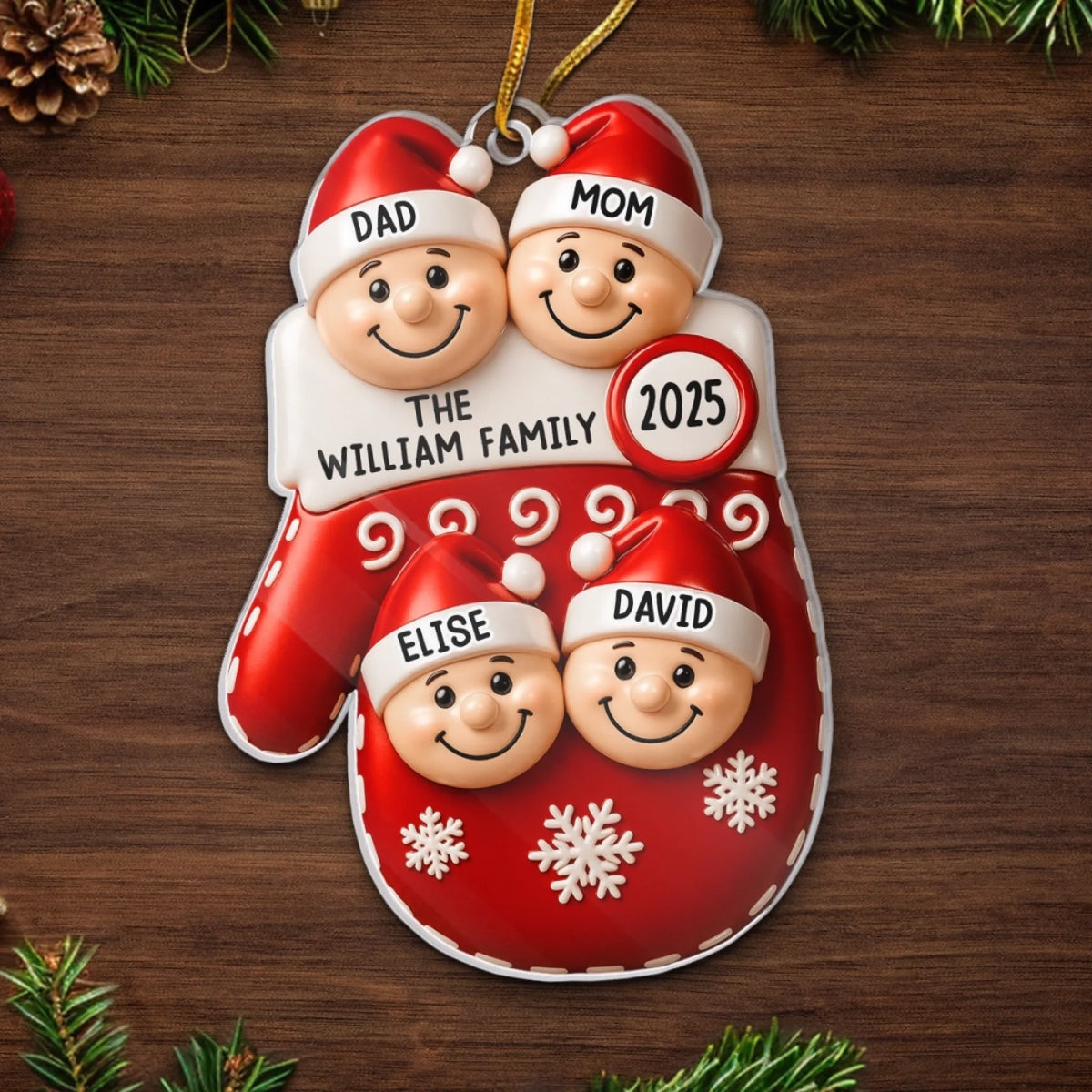 Custom Acrylic Ornament - Personalized Christmas Birthday Gifts For Mom, Dad, Kids - Family Moments Shine This Christmas