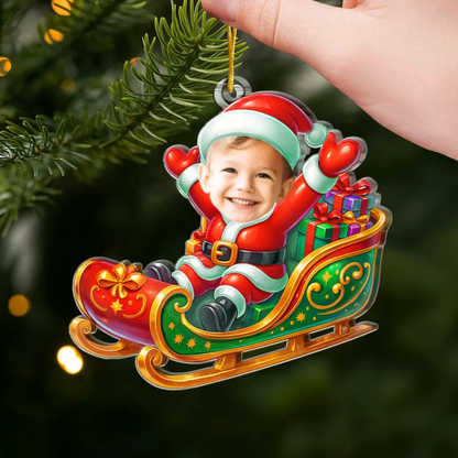 Christmas Birthday Gifts For Kids - Christmas Magic Rider- Personalized Acrylic Ornament