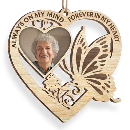 Custom Photo Wood Ornament - Personalized Christmas Memorial Sympathy Gifts For Loss Of Mom, Dad - In Loving Memory