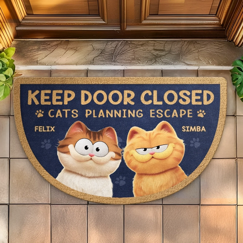 Custom Shaped Doormat - Personalized Birthday Gifts For Cat Lovers, Cat Mom And Dad - The Great Cat Escape