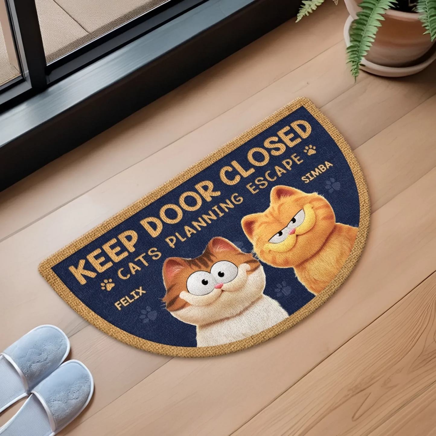 Custom Shaped Doormat - Personalized Birthday Gifts For Cat Lovers, Cat Mom And Dad - The Great Cat Escape