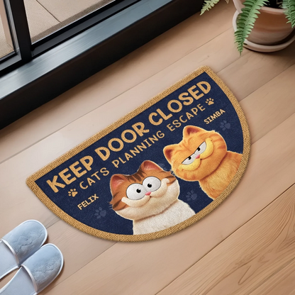 Custom Shaped Doormat - Personalized Birthday Gifts For Cat Lovers, Cat Mom And Dad - The Great Cat Escape